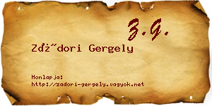 Zádori Gergely névjegykártya